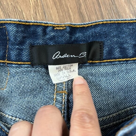 Levi's Upcycled Vintage Silk Scarf Jeans Sz 27 - Picture 11 of 11